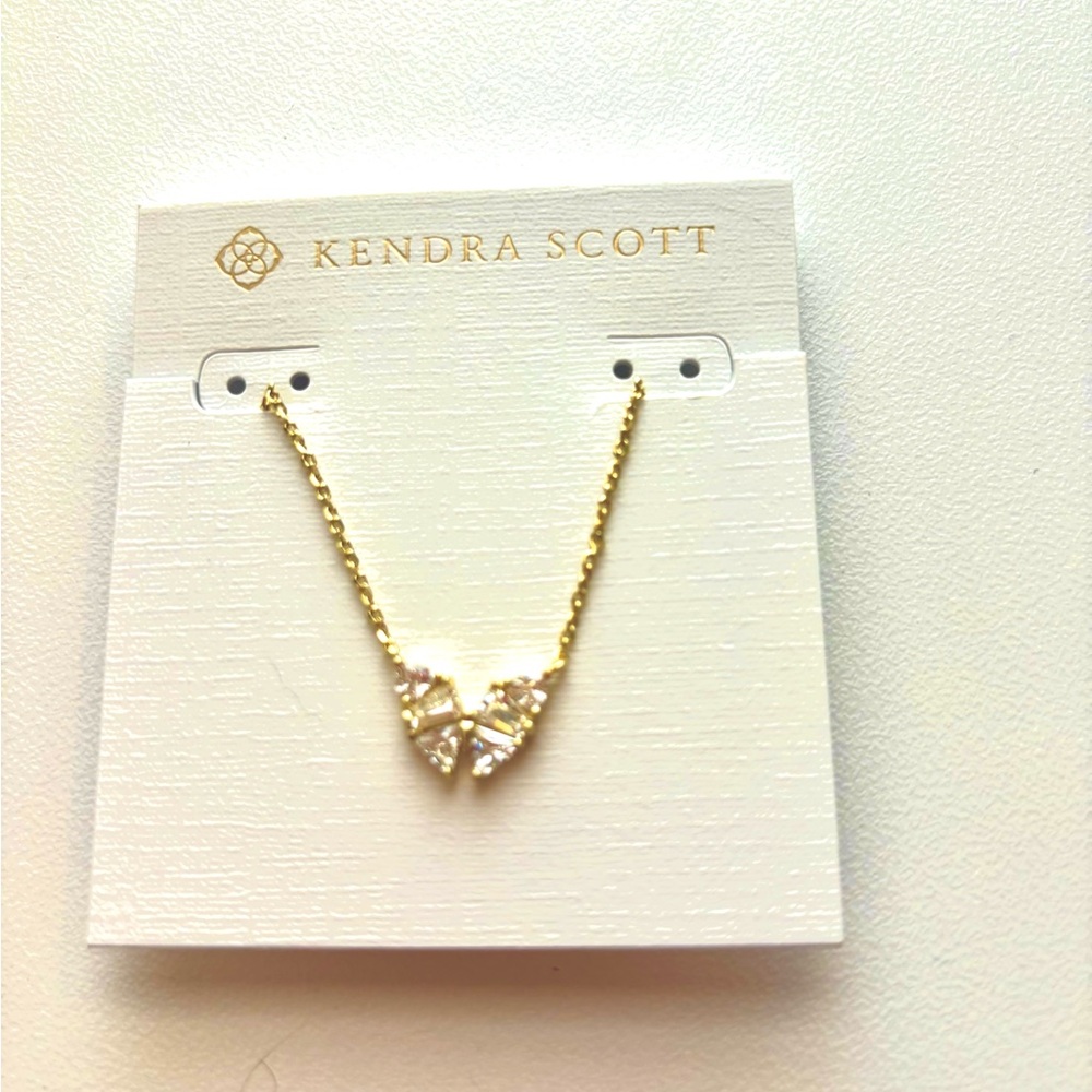 Kendra Scott Blair Butterfly Gold Pendant Necklace New With Tags